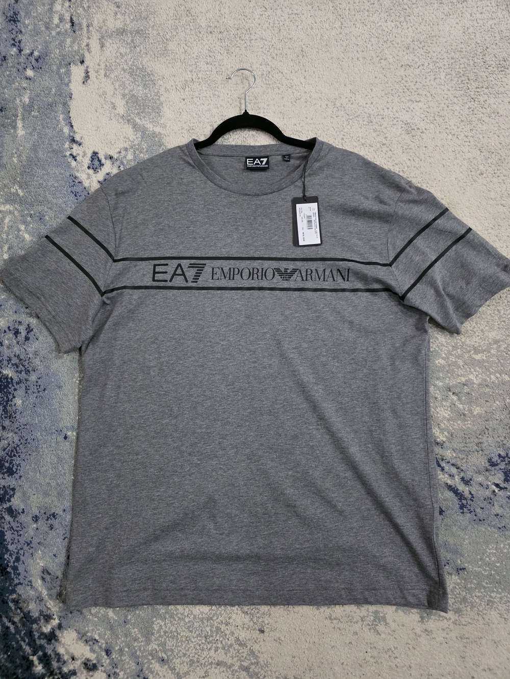Emporio Armani EA7 Men’s Grey Logo Crew Neck T-Shirt